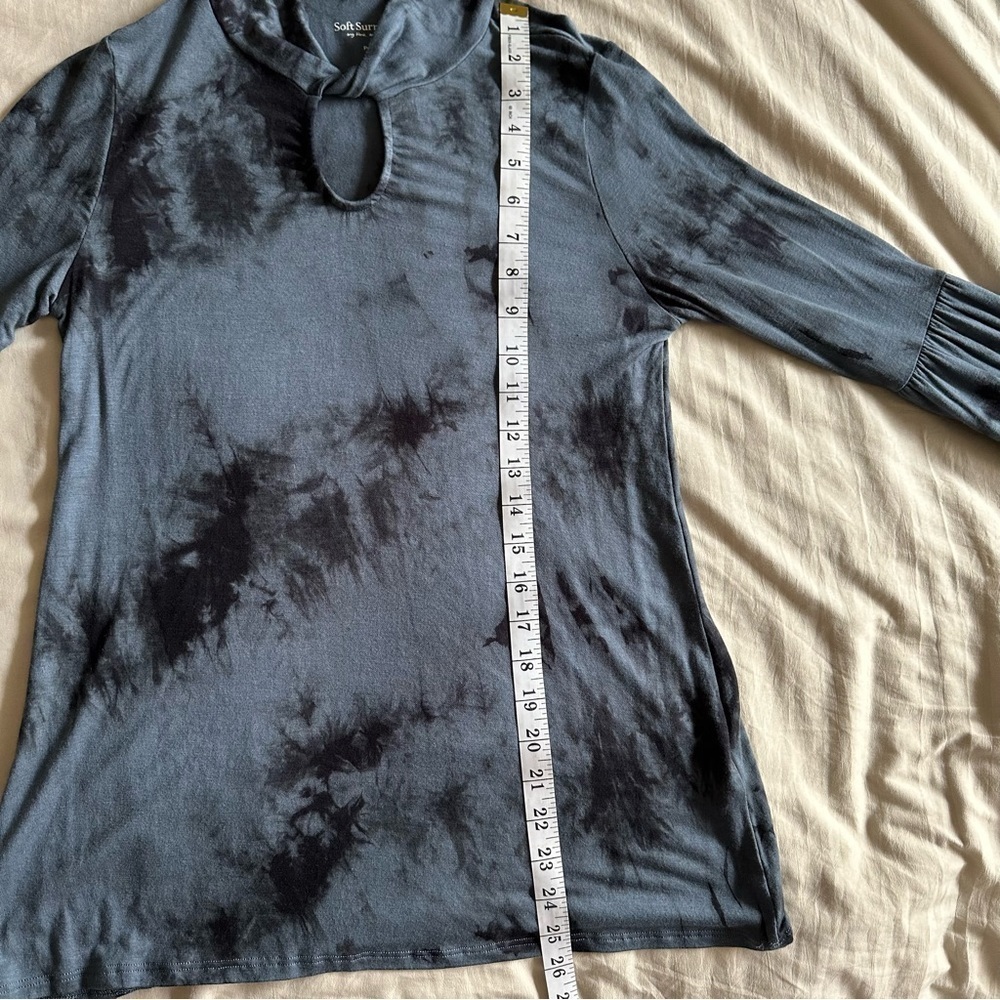 Soft Surroundings nerissa tie dye key hole long sleeve shirt Blue XS - Picture 7 of 10